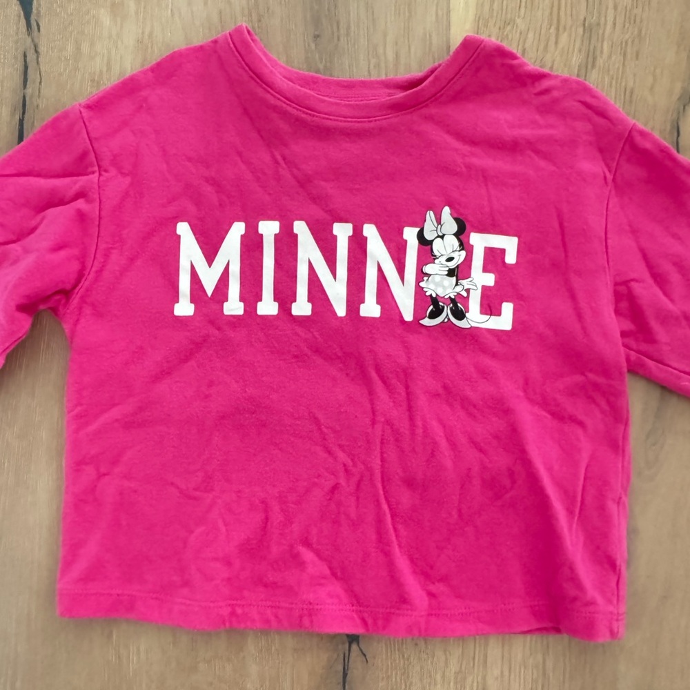 GAP Pink Long Sleeve Tee with Minnie Graphic
